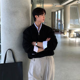 Gotmes-shop classy outfits men Korean Style High-Grade Cleanfit Half Zipper Lapel Polo Sweater Men's Early Autumn New Casual Knitted Top