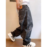 Spring and Autumn New Retro Canvas Snake Pattern Camouflage Heavy Washed Handsome Loose Casual Pants Scimitar Pants Men