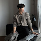 mens fall fashion Asclo Trendy New Dongdaemun Men's Lapel Sweater Men's Designer Polo Collar Skin-Friendly Loose Autumn
