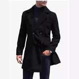 Gotmes-shop men’s fashion European Version New plus Size Woolen Overcoat Men's Casual Jacket Mid-Length Double Breasted