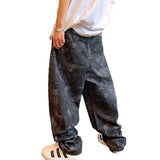 Spring and Autumn New Retro Canvas Snake Pattern Camouflage Heavy Washed Handsome Loose Casual Pants Scimitar Pants Men