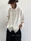 New Chinese retro Tang suit solid color shirt men's summer new loose button short sleeve national style shirt trendy tops