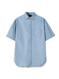 Korean style washed denim short-sleeved shirt men's summer new loose versatile retro lapel half-sleeved shirt jacket