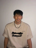 Street fashion short-sleeved T-shirt men's summer new letter printing pure cotton casual versatile half-sleeved top