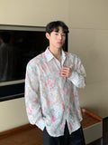 Small design floral shirt men's summer new style trend casual loose long-sleeved sun protection jacket