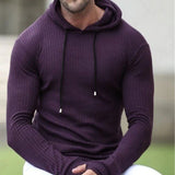 mens clothing styles Men's Muscle Fitness Spring and Autumn Slim Training Clothes Knitted Long-Sleeved Hoodie Pullover Jacket