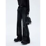 American vibe flared pants men's summer new high street handsome jeans boys gradient color retro washed pants