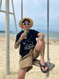Summer new double pleat design shorts men's loose shorts trendy casual all-match American style ins pants