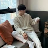 mens fall fashion Asclo Trendy New Dongdaemun Men's Lapel Sweater Men's Designer Polo Collar Skin-Friendly Loose Autumn