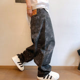 Spring and Autumn New Retro Canvas Snake Pattern Camouflage Heavy Washed Handsome Loose Casual Pants Scimitar Pants Men