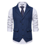 men’s fashion Men's Men's Herringbone Tweed Suit Vest Retro Lapel Vest Men's Vest