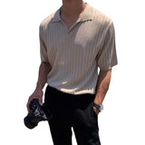 old money outfits men Summer New Ins Business Light Mature Style High Quality Casual Lapel Slim Sweater Men's Polo Short Sleeve Fashion