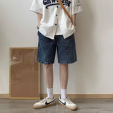 masc outfits Workwear Denim Shorts Men's Summer Loose High-Grade Casual Middle Pants Washed Retro Ruan Handsome Fifth Pants