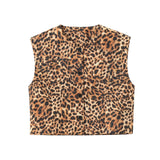Men Leopard Print Vests Spring Fashion V-neck Paper Clip Simple Sleeveless Loose Simple Casual Streetwear Male Waistcoats