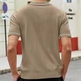 old money outfits men Men's Summer New Knitwear Men's Anti-Pilling Cool Silk Knitted Polo Shirt 