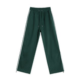 men outfits Myq Contrast Color Striped Casual Pants Men's Summer Cotton Sports Pants Korean Style Loose Draping Straight Sweatpants