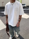 summer new American ins trendy simple solid color short-sleeved T-shirt men's loose design pure cotton top