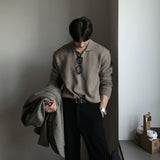 mens fall fashion Asclo Trendy New Dongdaemun Men's Lapel Sweater Men's Designer Polo Collar Skin-Friendly Loose Autumn