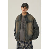 retro washed distressed denim jacket men spring and autumn new loose casual jacket men's tops