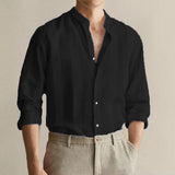  Men's New High Quality Striped Simple Comfortable Long Sleeve Button Shirt 