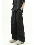 American retro workwear paratrooper pants men summer new design wide-leg pants loose straight casual pants