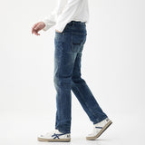 guys clothing styles European Style Slim Fit Denim Trousers Fashionable Commuter Casual Pants Men's Loose Straight Jeans Stretch Pants