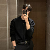 mens fall fashion Asclo Trendy New Dongdaemun Men's Lapel Sweater Men's Designer Polo Collar Skin-Friendly Loose Autumn
