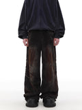 American high street design, old and dirty wasteland style jeans for men, new loose niche straight pants for spring
