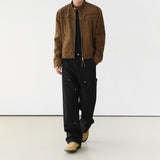 starboy outfit Maillard Style Stand Collar Short Jacket Men's Spring Loose Top Korean Style Trendy High Sense Jacket