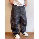 Spring and Autumn New Retro Canvas Snake Pattern Camouflage Heavy Washed Handsome Loose Casual Pants Scimitar Pants Men