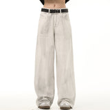 National trend washed distressed drape jeans for men 2023 spring and autumn new niche retro original design pants