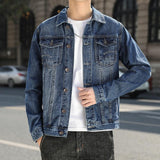 men’s fashion Denim Coat Men's New Korean Style Trendy Ruan Shuai Flying Jacket Men's Autumn plus Size Fat Men's Top