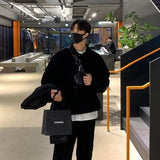 fall mens outfits Sweater Korean Style Lazy Men's Spring and Autumn Loose Casual Lapel Pullover Knitted Polo Sweater Coat