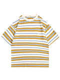 Men's contrast color striped t-shirt men's short-sleeved men's trendy summer clothes men's clothing 2024 new tops T-shirt