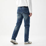 guys clothing styles European Style Slim Fit Denim Trousers Fashionable Commuter Casual Pants Men's Loose Straight Jeans Stretch Pants