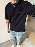 summer new American ins trendy simple solid color short-sleeved T-shirt men's loose design pure cotton top