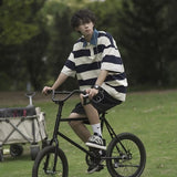 masc outfits American Retro Design Striped Top Men's and Women's Summer Loose All-Match College Style Couple Polo Shirt Short Sleeve Fashion