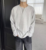 mens outfit inspiration Japanese Retro Henry Collar Fake Two-Piece Long-Sleeved T-shirt Men's Autumn Casual Sweater Men's Autumn Bottoming Shirt