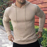 mens clothing styles Men's Muscle Fitness Spring and Autumn Slim Training Clothes Knitted Long-Sleeved Hoodie Pullover Jacket