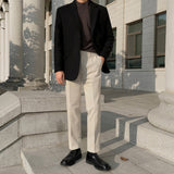 classy outfits men Myq Suit Jacket Men's Autumn and Winter Thickened Korean Style Loose Woolen Suit Ruan Handsome Casual Woolen Suit