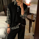mens fall fashion Lazy Style Plaid Shirt Men's Spring Casual Long-Sleeved Shirt Korean Style Loose Shirt Couple Coat Fashion