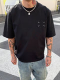 summer new American ins trendy simple solid color short-sleeved T-shirt men's loose design pure cotton top