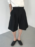 Summer suit shorts men's loose straight high-end casual shorts men's Korean style trendy drape pants