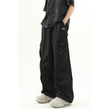 American retro workwear paratrooper pants men summer new design wide-leg pants loose straight casual pants