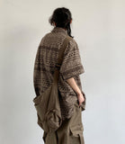 Japanese retro short-sleeved work shirt summer new vintage casual loose trendy ethnic style shirt jacket