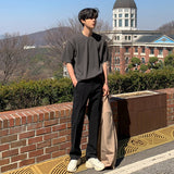 Gotmes-shop mens haircut BJ Summer Solid Color Loose Short-Sleeved T-shirt Trendy Korean Style T-shirt Boys Couple Tee All-Match Bottoming Shirt Trendy