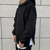 Oversize Side Slit Hooded Sweater