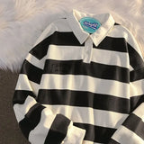 Oversize Pullover Big Size T Shirt for Man Baggy Stripe Polo Fashion Trends It A New Korean Top Luxury Japan Men's Clothing