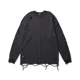 Oversized Cut Holes Round Neck Bottoming Shirt