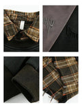 Plaid Patchwork Ripped Sweatshirt